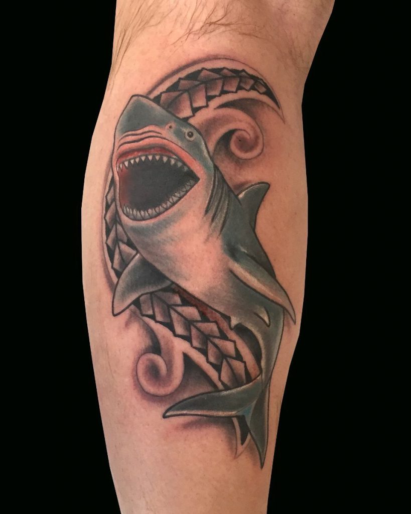 american traditional tattoo shark